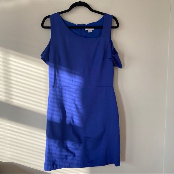 1. STATE Cold Shoulder Royal Purple Mini Dress - Picture 2 of 9